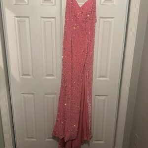Glamorous Pink Asymmetrical Sequin Dress